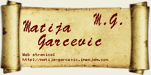 Matija Garčević vizit kartica